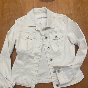 Parasuco White Denim Jacket with Logo Detail